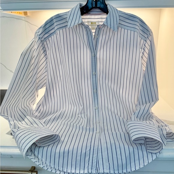 Anthropologie Maeve Button down shirt with Love You More than Yesterday on back - Picture 5 of 9